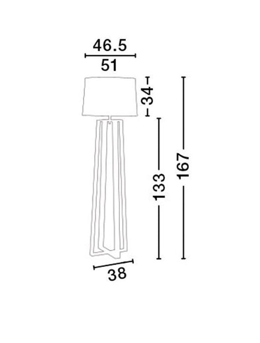 ALMA Natural Wood Sand White Shade Black Fabric Wire LED E27 1x12W Bulb Excluded L: 38 H1:34 H2:167 cm