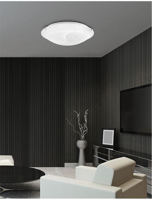 GIORNO Ceiling LightAlabaster Glass Chrome Metal LED E27 2x12W D:40 H:9.5cm
