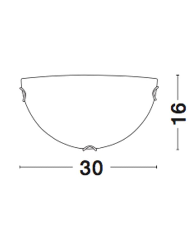 GIORNO Wall Lamp Alabaster Glass Chrome Metal LED E27 1x12W L:30 H:16cm
