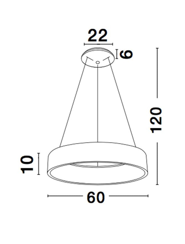 RANDO Gray Aluminium & Acrylic LED 42 Watt 230 Volt 2700Lm 4000K IP20 D: 60 H: 120 cm