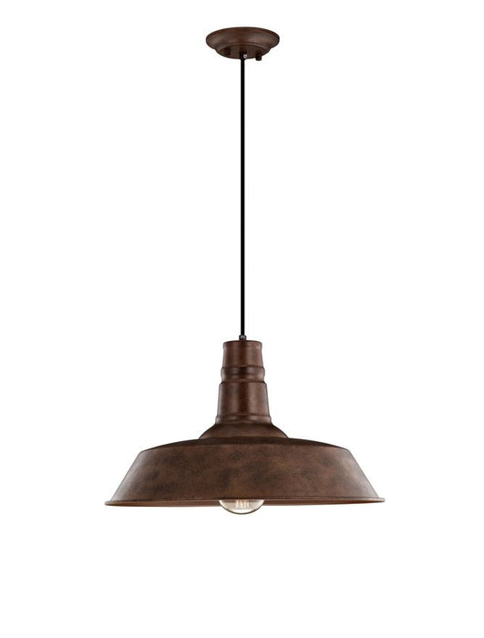 OSTERIA Rust Steel Outside Rust Inside Black Fabric Wire LED E27 1x12W IP20 Bulb Excluded D: 46 H: 115 cm