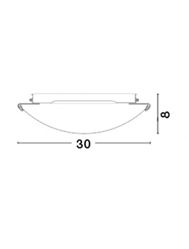 ERA Ceiling Light White Glass & Crystal Chrome Metal LED E27 4x12W D:50 H:12cm