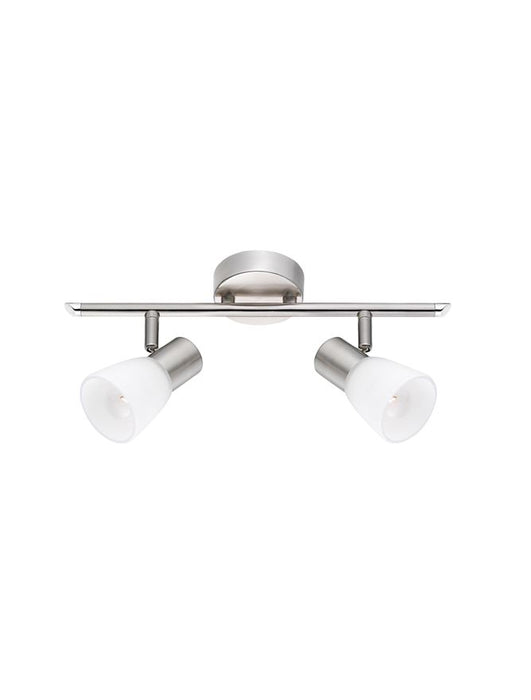 PUBLICO Opal Glass Satin Nickel Metal LED E14 2x5W IP20 Bulb Excluded L: 34.2 W: 7.8 H: 16.2 cm