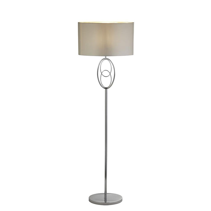 LOOPY 1LT FLOOR LAMP, CHROME WITH WHITE SHADE