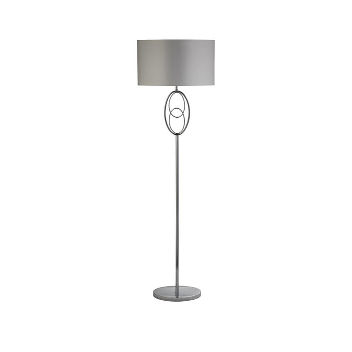 LOOPY 1LT FLOOR LAMP, CHROME WITH WHITE SHADE