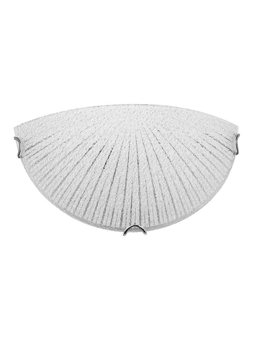 SHELL Wall Lamp White & Clear Structured Glass LED E27 1x12W L:30 H:15cm
