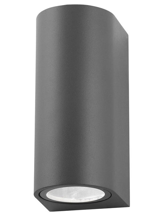 NERO Dark Gray Aluminium & Glass Diffuser GU10 2x35 Watt D: 7 W: 8 H: 15 cm IP54