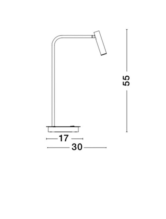SICILY Table Lamp Sand Black Aluminium LED 3W 3000K 190Lum L:17 W:30 H:55cm