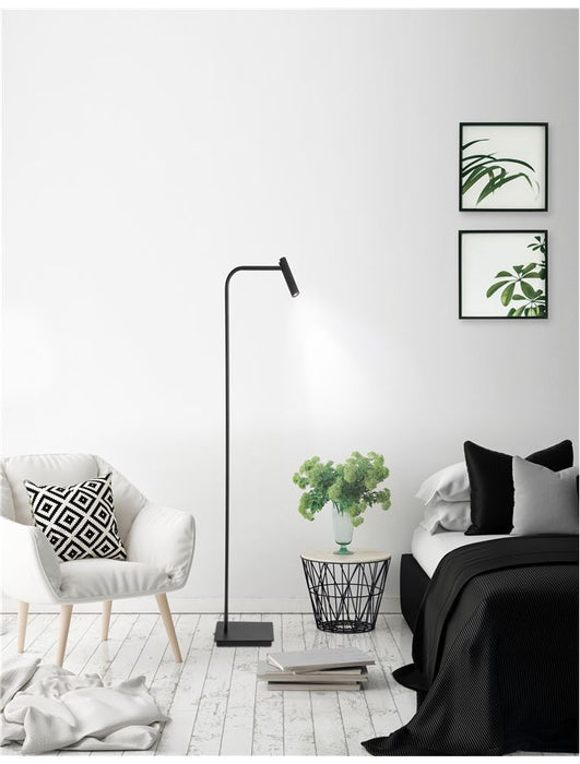 SICILY Floor Lamp Sand Black Aluminium LED 3W 3000K 190Lum L:26 W:40 H:150cm