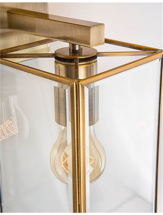 FLAVIO Antique Metal Brass Clear Glass LED E27 1x12 Watt 230 Volt IP20 Bulb Excluded L: 13 W: 17.5 H: 35 cm
