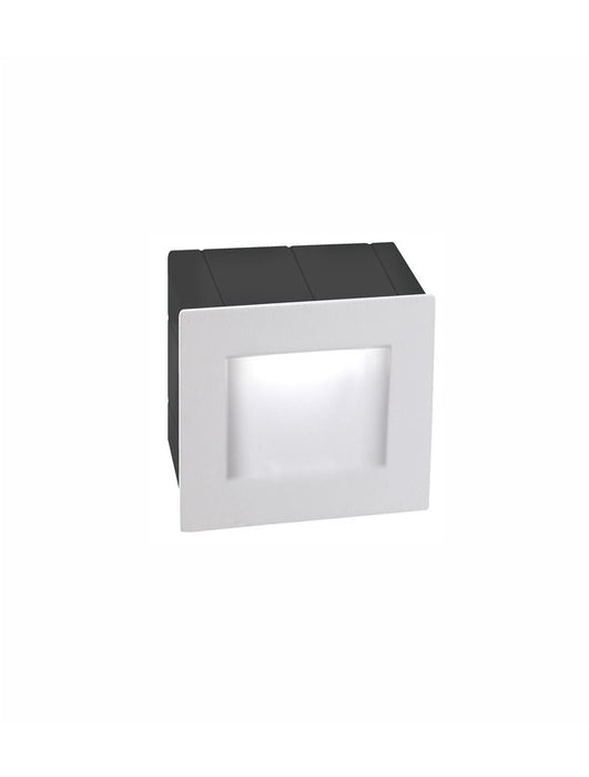 KRYPTON White Alum. LED 3 Watt 270Lm 3000K L:8 W:7H:8cm Cut Out:L:6.4 x W: 6.7 cm IP54
