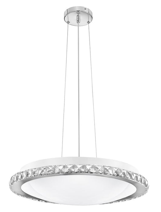 PALERMO Chrome Metal White Glass & K9 Crystal LED E27 4x12 Watt IP20 Bulb Excluded D: 50.5 H: 100 cm