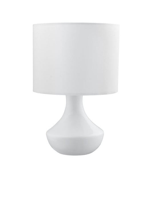 ROSIA Matt White Metal White Fabric Shade LED E14 1x5 Watt 230 Volt IP20 Bulb Excluded D: 18 H: 26 cm