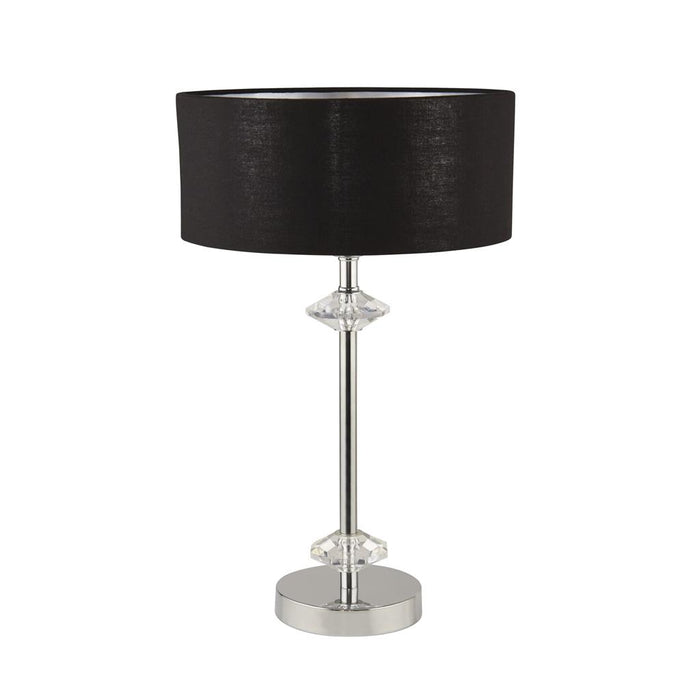 ONTARIO 1LT CHROME TABLE LAMP WITH BLACK SHADE/SILVER INNER