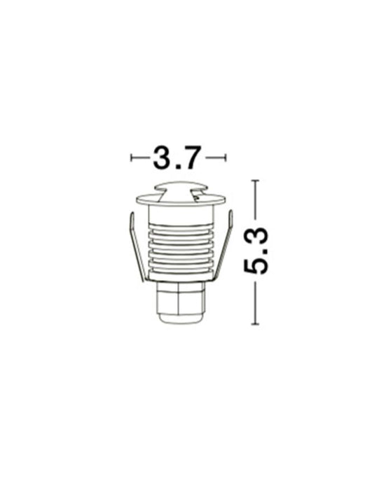 BANG Satin Nickel Aluminium LED 1 Watt 19,1Lm 3000K IP67 100-240 Volt 50Hz Beam 51o Driver Included D: 4.2 H: 9 cm Cut Out: 3.7 cm