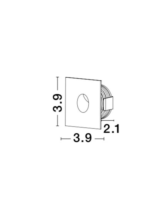 PASSAGIO White Alum. LED 1 Watt 60Lm 3000K L:3.9 W:2.2 H:3.9cm Cut Out:3.4 cm IP54
