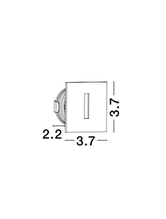 PASSAGIO White Alum. LED 1 Watt 60Lm 3000K L:3.7 W:2.2 H:3.7cm Cut Out:3.2 cm IP54