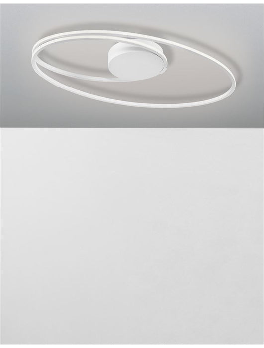 VIAREGGIO White Aluminium & Acrylic LED 28 Watt 230 Volt 1950Lm 3000K IP20 L: 60 W: 35 H: 15 cm