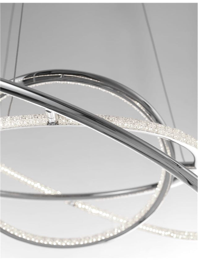 LIVORNO Chrome Aluminium & Acrylic Adjustable LED 55 Watt 230 Volt 3900Lm 3000K IP20 D: 60 H: 120 cm