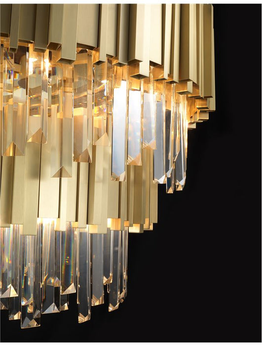BALADONA Golden Brass Aluminium & Crystal LED G9 20x3.5W IP20 Bulb Excluded D: 85 H1: 55.5 H2: 180cm