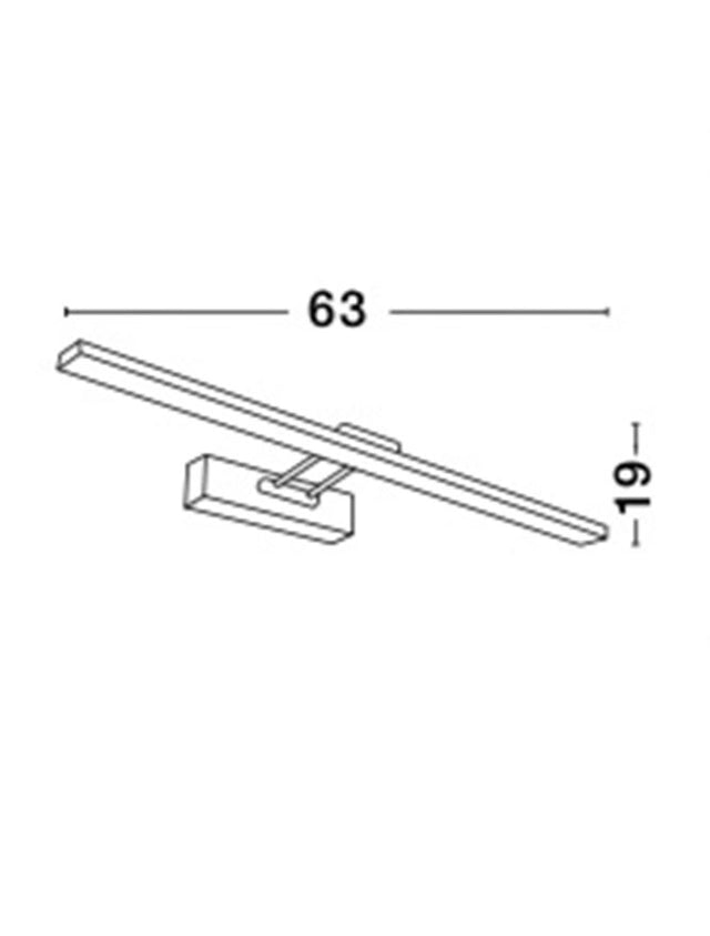 ROSA Chrome Aluminium & Acrylic LED 8 Watt 230 Volt 310Lm 4000K IP44 L: 63 W: 4.5 H: 19 cm