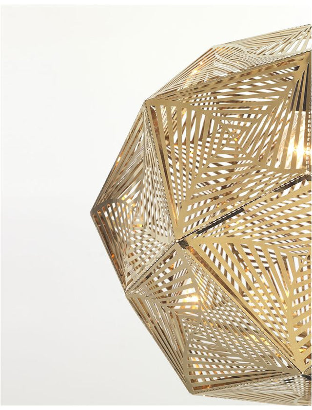 FOGGIA Gold Steinless Steel Black Fabric Wire LED E27 1x12 Watt IP20 Bulb Excluded D: 48 H1: 44 H2: 180 cm