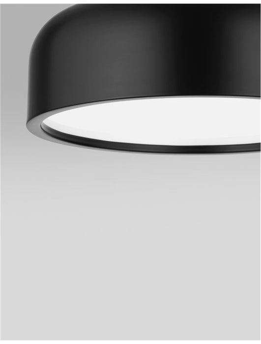 PERLETO Ceiling Lamp Blac k Metal & Acrylic Diffuser LED E27 2x12W D:35 H:13cm