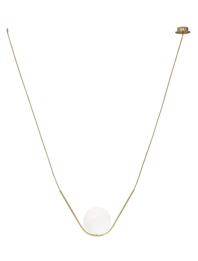 VITTON Brass Metal White Glossy Glass LED E14 1x5 Watt IP20 Bulb Excluded L: 150 W: 20 H: 120 cm