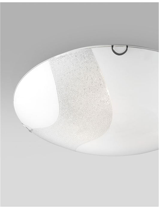 QUALE Ceiling lamp White Glass & Crystal LED E27 3x12 Watt D:30 H:8cm