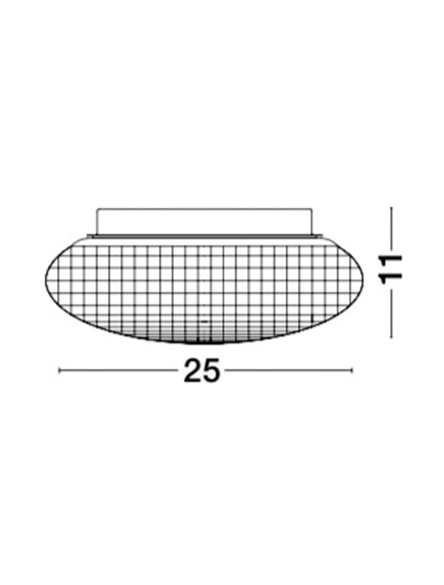 SENS CEILING LIGHT WHITE GLASS LED E27 1x12W D:25 H:11cm