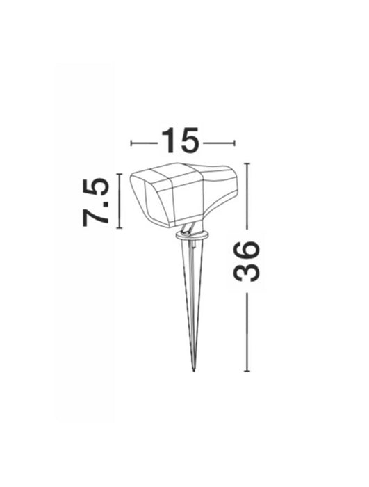 INSIDE Dark Gray Alum. & Glass GU10 1x50 Watt 220-240 Volt D: 7.5 W: 15 H: 36 cm IP54