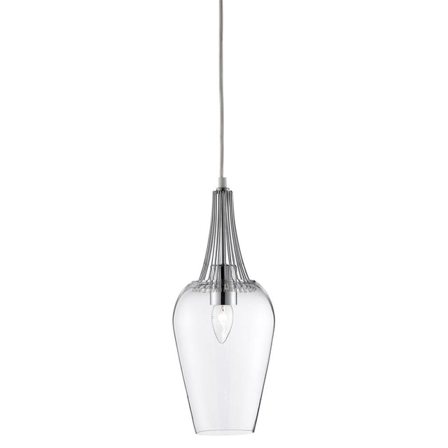 WHISK PENDANT - CHROME & CLEAR GLASS