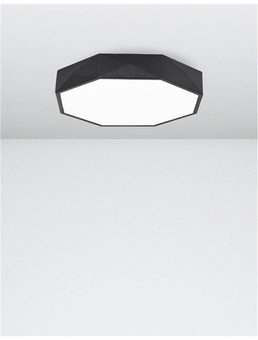 EBEN Sandy Black Aluminium Matt White Acrylic Diffuser LED 24 Watt 230 Volt 1380Lm 3000K IP20 D: 40 H: 6 cm