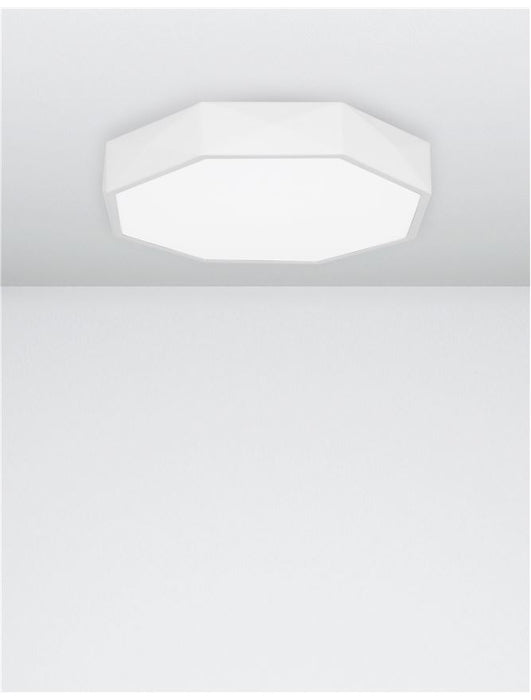 EBEN Sandy White Aluminium Matt White Acrylic Diffuser LED 24 Watt 230 Volt 1380Lm 3000K IP20 D: 40 H: 6 cm