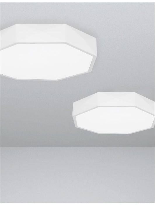EBEN Sandy White Aluminium Matt White Acrylic Diffuser LED 24 Watt 230 Volt 1380Lm 3000K IP20 D: 40 H: 6 cm