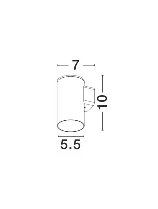 ALP Sandy Black Alum.& Glass LED 10 Watt 600Lm 3000K D: 5.5 W: 7 H: 10 cm IP67