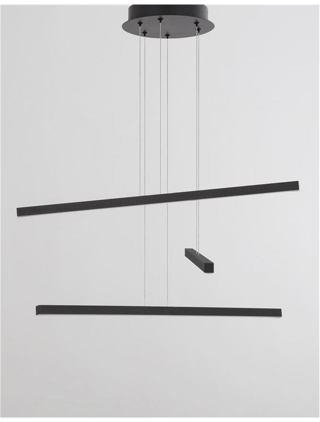 LIOR Sandy Black Aluminium & Acrylic LED 40 Watt 230 Volt 2890Lm 3000K IP20 L: 55 W: 55 H: 180 cm