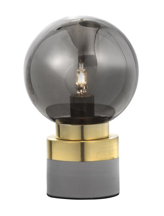 JULIET Smoke Gray Glass Brass & Gray Metal Base LED E14 1x12W IP20 Bulb Excluded D: 15 W: 10 H: 24 cm