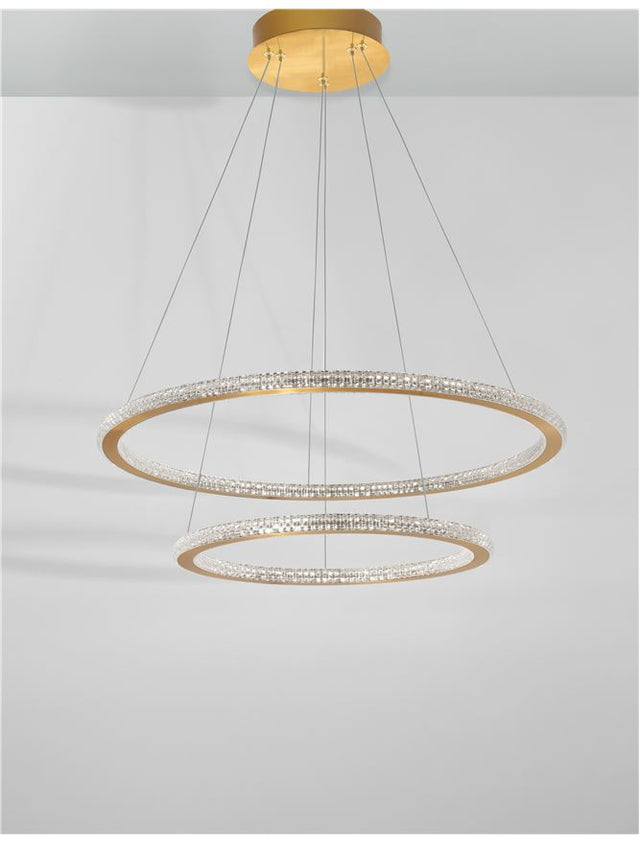 CILION Brass Gold Aluminium & Acrylic LED 56 Watt 230 Volt 3555Lm 2926K IP20 D1: 40 D2: 60 H: 150 cm