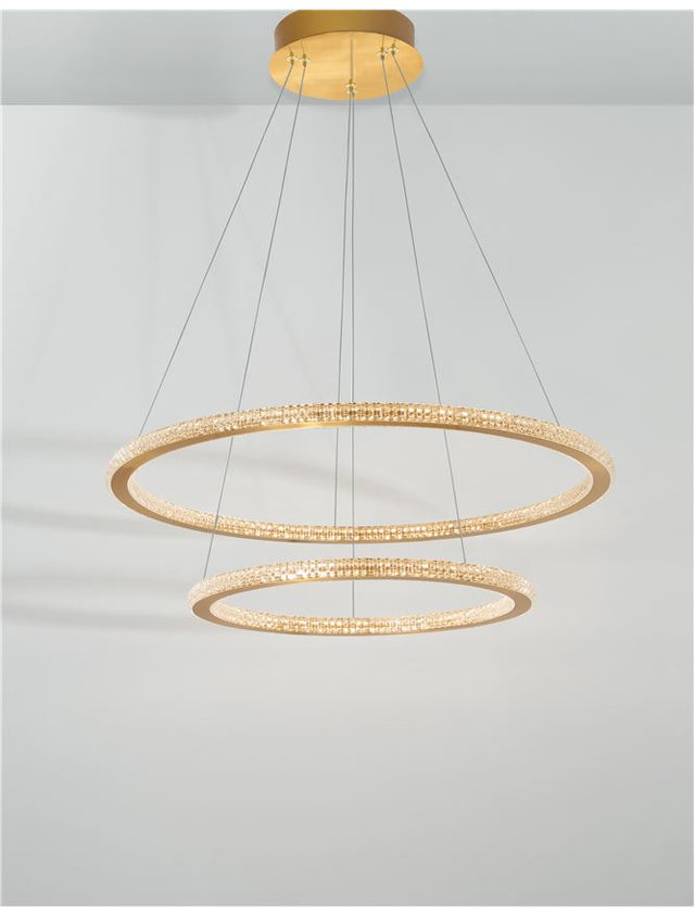 CILION Brass Gold Aluminium & Acrylic LED 56 Watt 230 Volt 3555Lm 2926K IP20 D1: 40 D2: 60 H: 150 cm