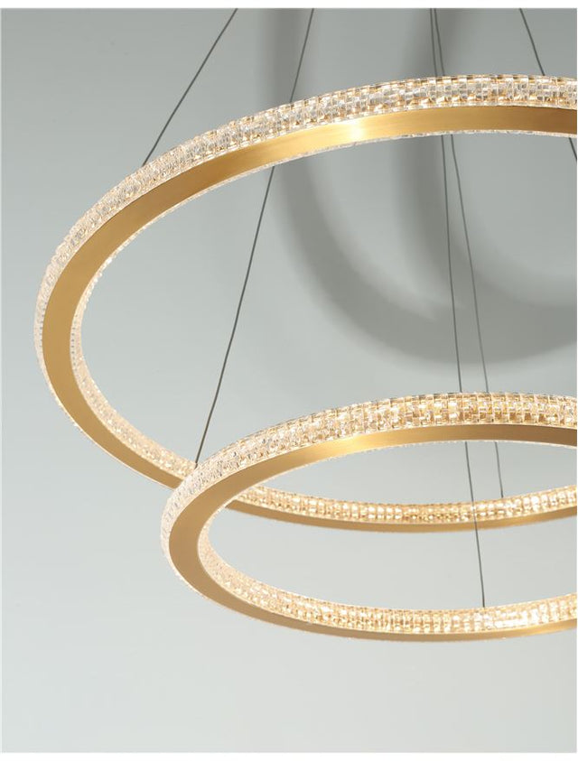 CILION Brass Gold Aluminium & Acrylic LED 56 Watt 230 Volt 3555Lm 2926K IP20 D1: 40 D2: 60 H: 150 cm