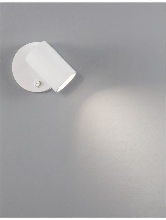 NET Sandy White Aluminium Switch On/Off LED GU10 1x10 Watt IP20 220-240 Volt Bulb Excluded D: 5.7 H1: 9 H2: 10.5 cm Rotating & Adjustable