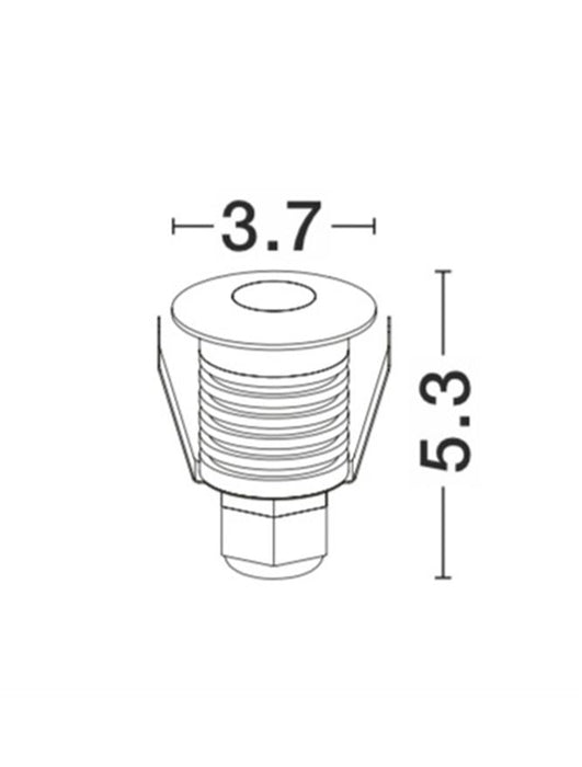 BANG Satin Nickel Aluminium LED 1 Watt 104,8Lm 3000K 3 Volt 50Hz IP67 D: 3.7 H: 5.3 cm Cut Out: 3.2 cm Cable Lenght 1.80m Connect it with driver 9020170