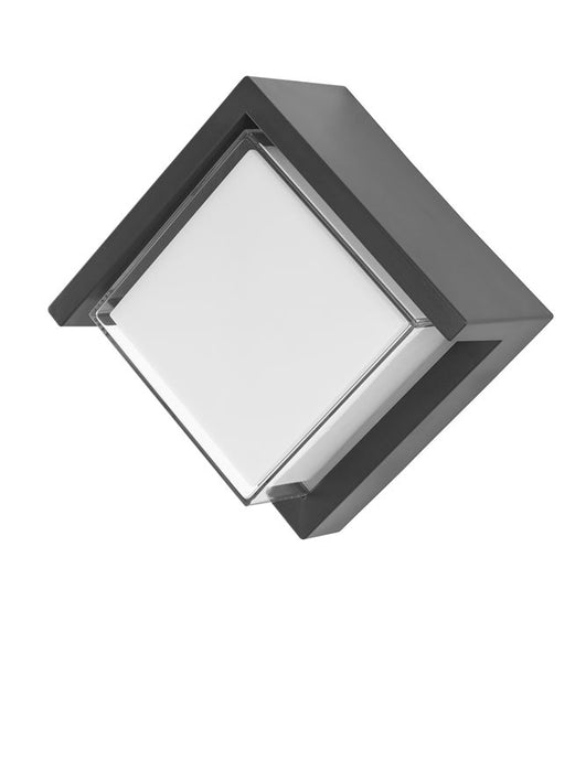 MAX Dark Gray ABS & Clear & White Acrylic LED 12 Watt 630Lm 3000K 200-240 Volt Beam Angle 120° IP65 L: 16 W: 10 H: 16 cm
