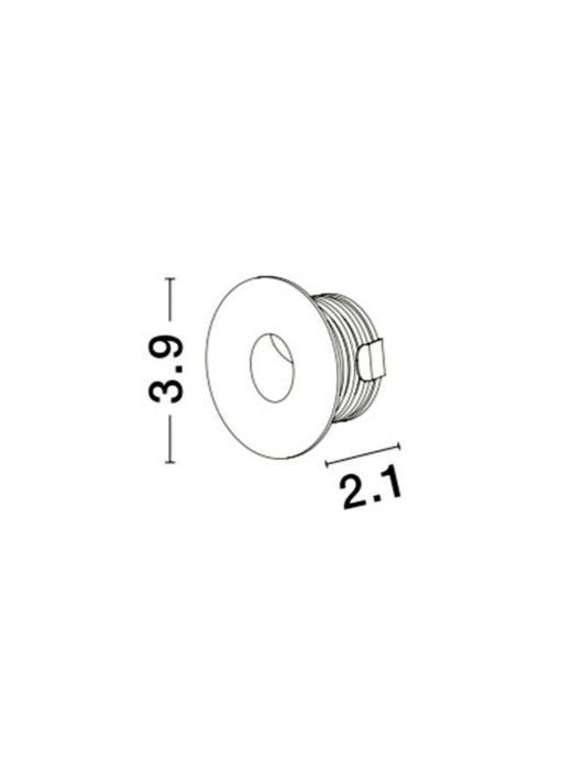 PASSAGIO White Aluminium LED 1 Watt 60Lm 3000K D:3.7 W:2.2 H:3.7cm Cut Out:3.2cm IP54