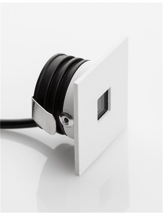PASSAGIO White Aluminium LED 1 Watt 60Lm 3000K L:3.7 W:2.2 H:3.7cm Cut Out:3.2 cm IP54