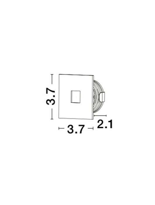 PASSAGIO White Aluminium LED 1 Watt 32,76Lm 3000K 3 Volt 50Hz IP54 L: 3.7 W: 2.2 H: 3.7 cm Cut Out: 3.2 cm Cable Lenght 1.80m Connect it with driver 9020170