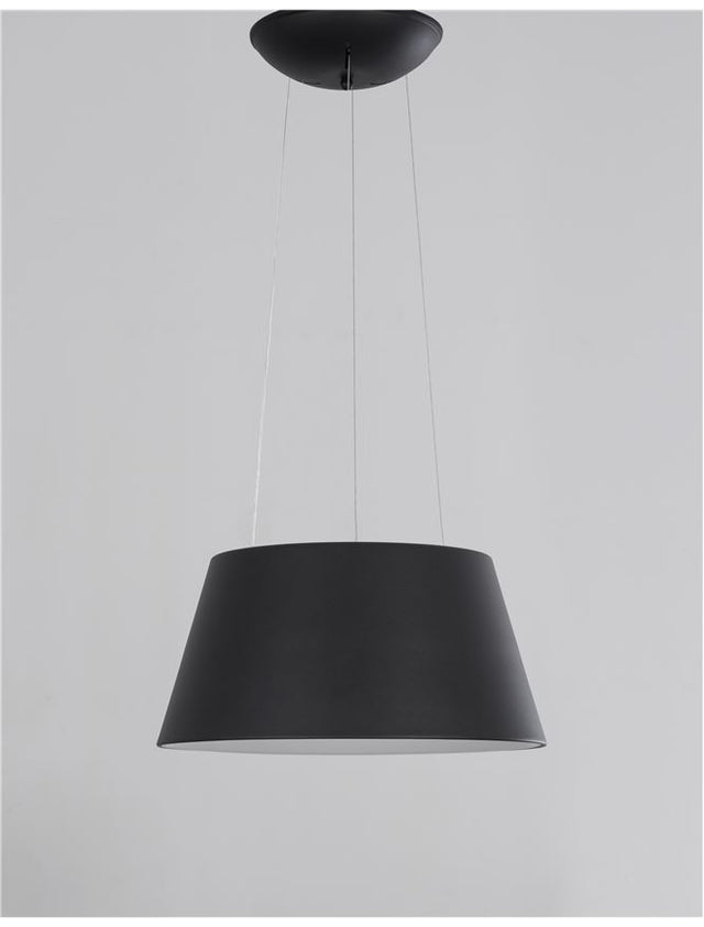 VOLCANO Metal & Acrylic Diffuser Sandy Black Outside Sandy White Inside LED 33 Watt 230 Volt 1680Lm 3000K IP20 D: 45 H1: 22 H2: 120 cm