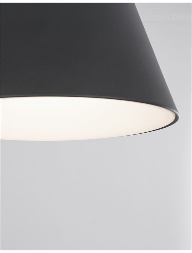 VOLCANO Metal & Acrylic Diffuser Sandy Black Outside Sandy White Inside LED 33 Watt 230 Volt 1680Lm 3000K IP20 D: 45 H1: 22 H2: 120 cm
