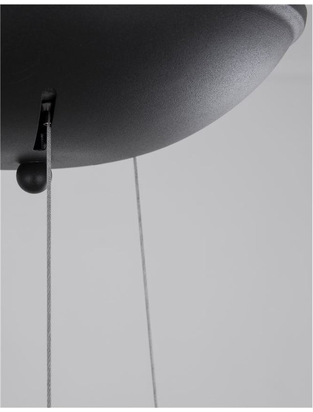 VOLCANO Metal & Acrylic Diffuser Sandy Black Outside Sandy White Inside LED 33 Watt 230 Volt 1680Lm 3000K IP20 D: 45 H1: 22 H2: 120 cm